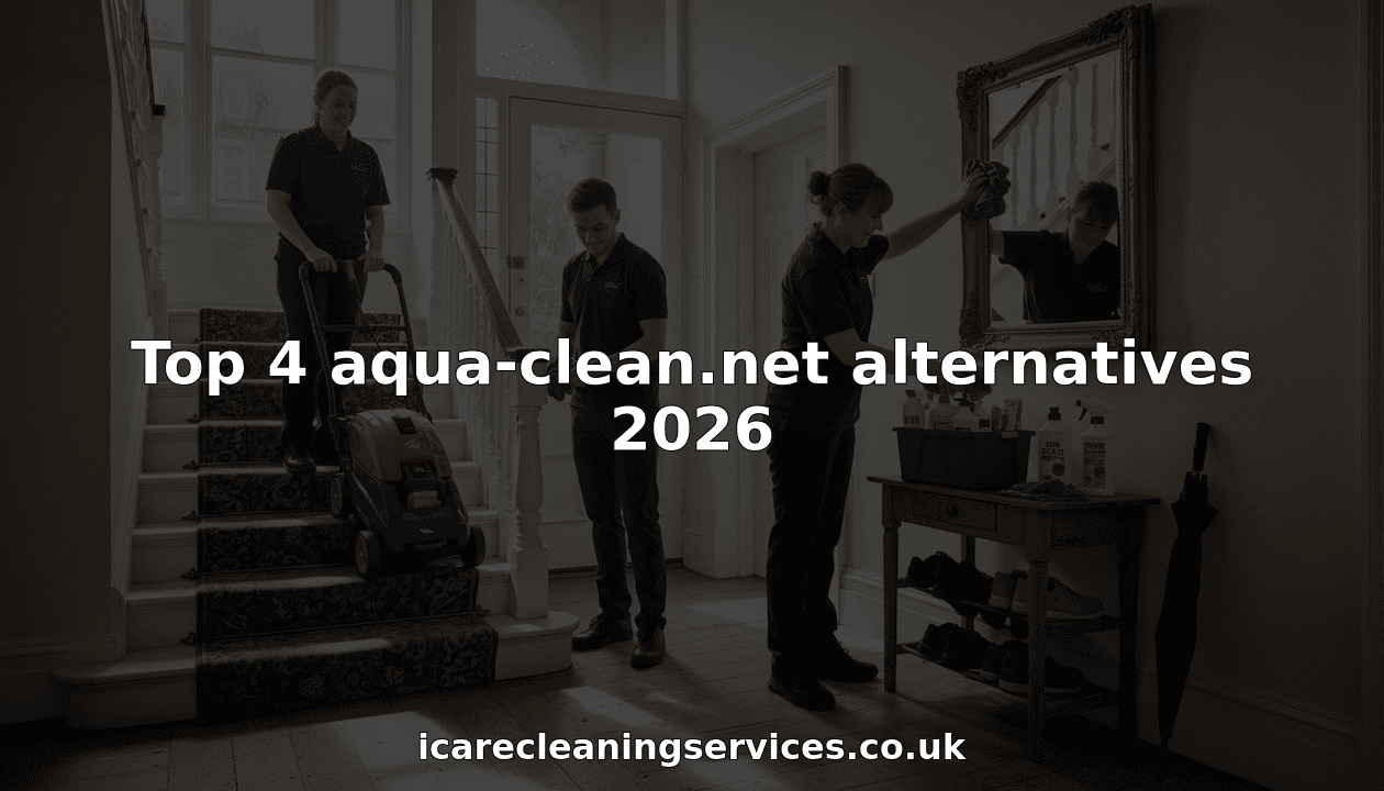 Cleaning crew working in Glasgow home entrance